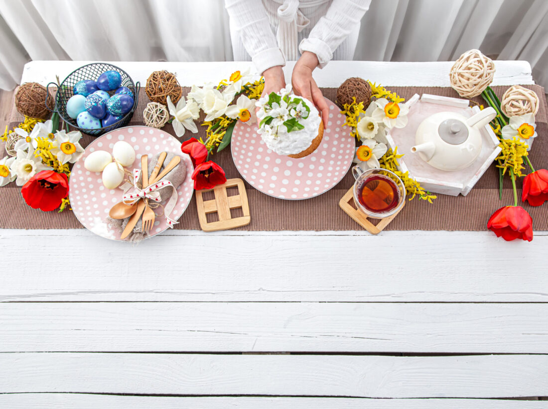 Top view easter table Top view easter table