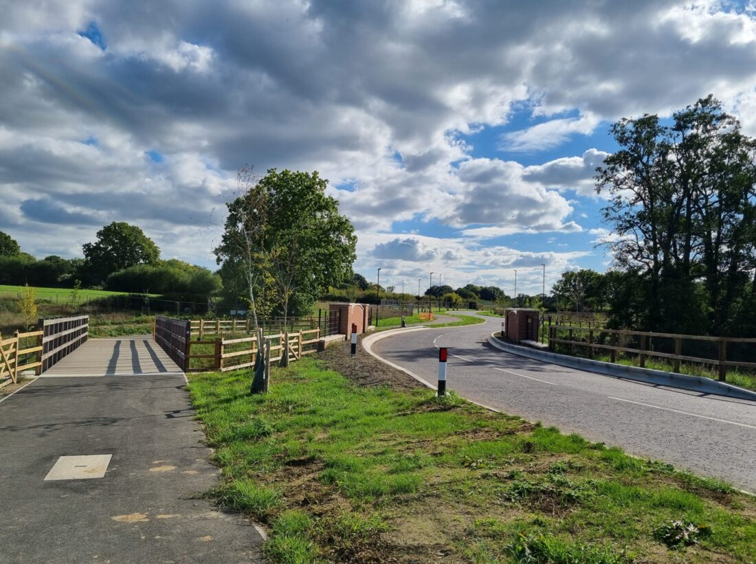 The Avenue road with adjoining footpath over a bridge