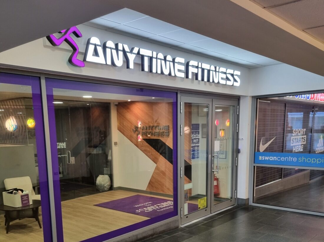 The exterior of Anytime Fitness in Eastleigh Town Centre