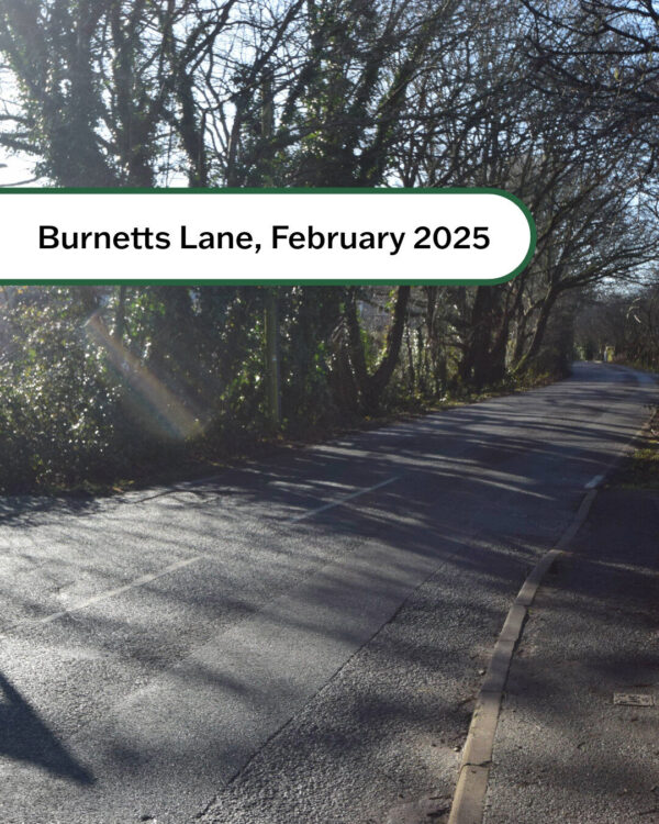 Burnetts Road February 2025, before works were done