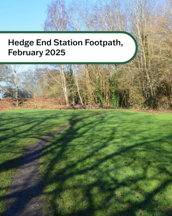 Hedge End train station footpath in February 2025, before works were done
