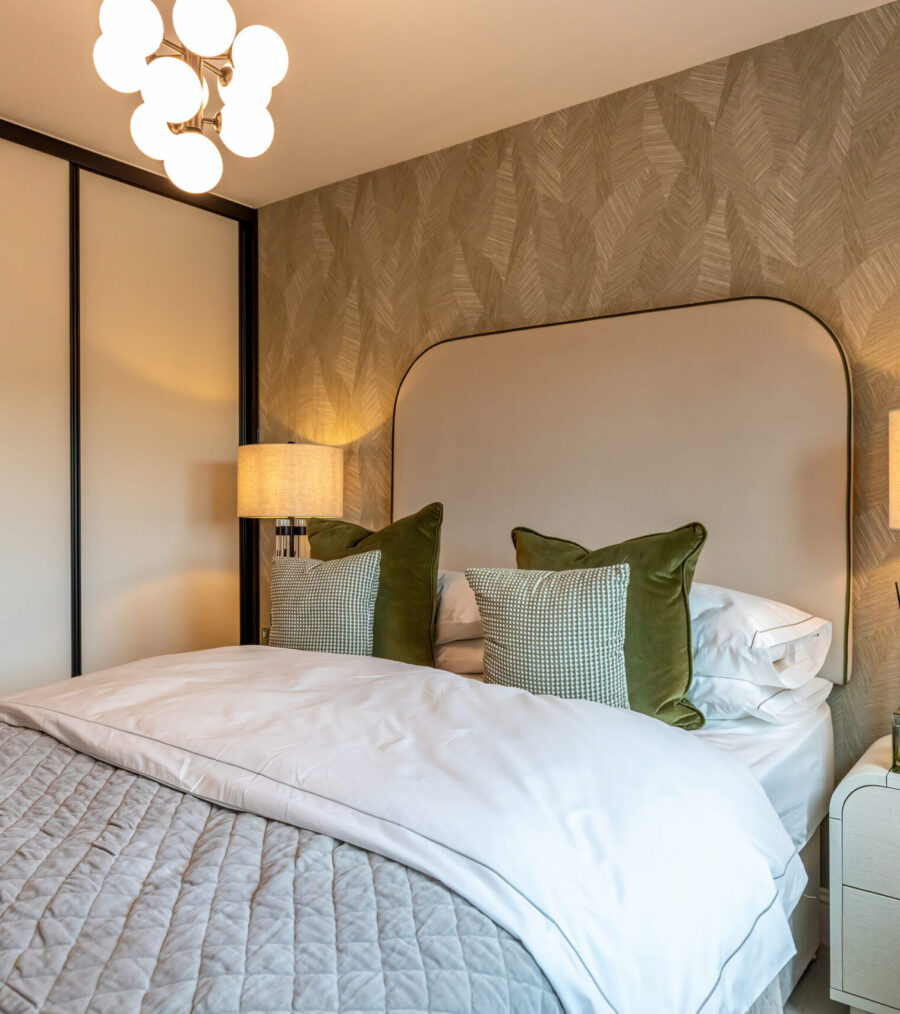 A dressed show home bedroom