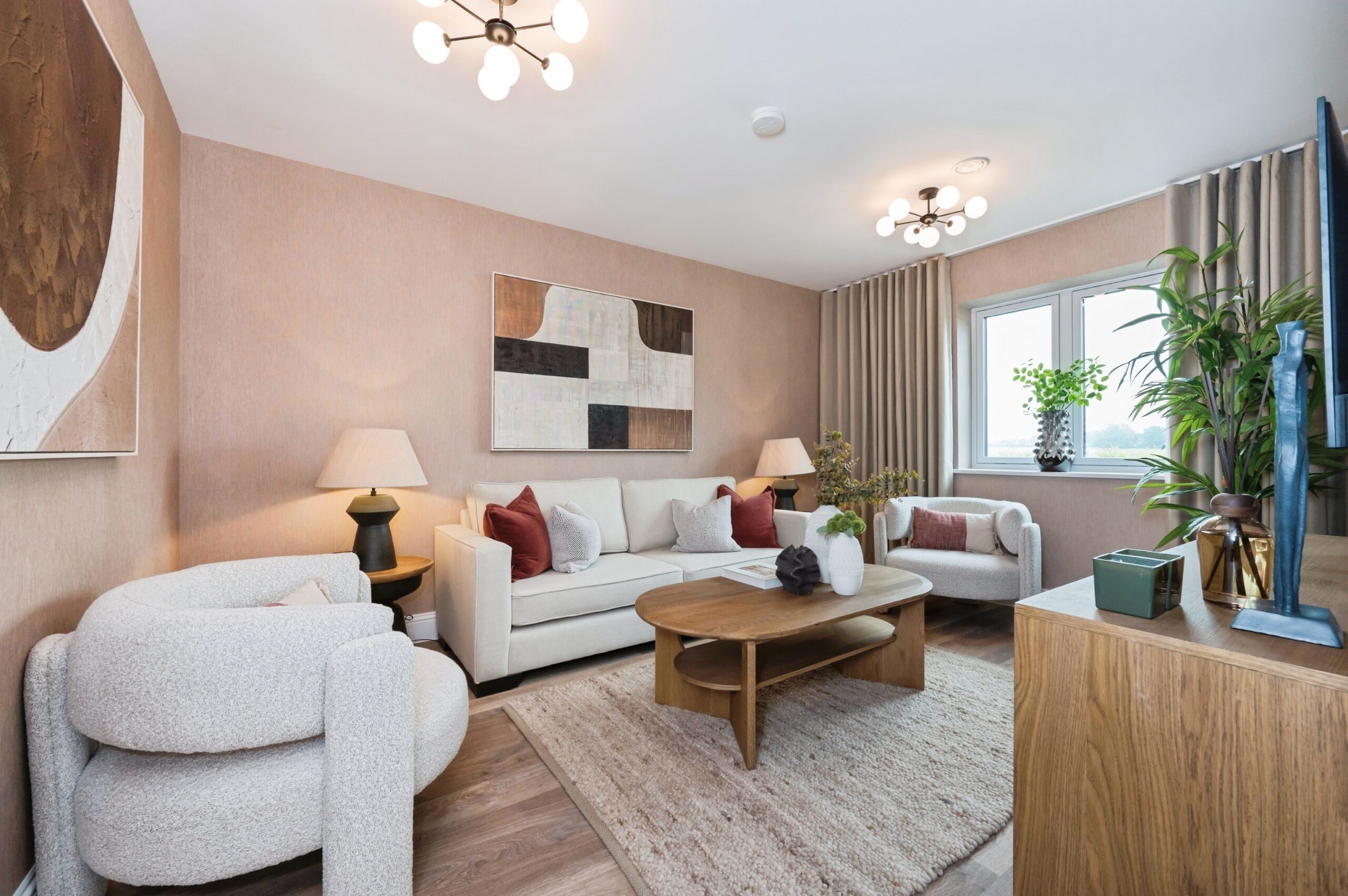 A styled lounge in a show home